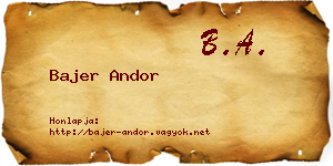 Bajer Andor névjegykártya